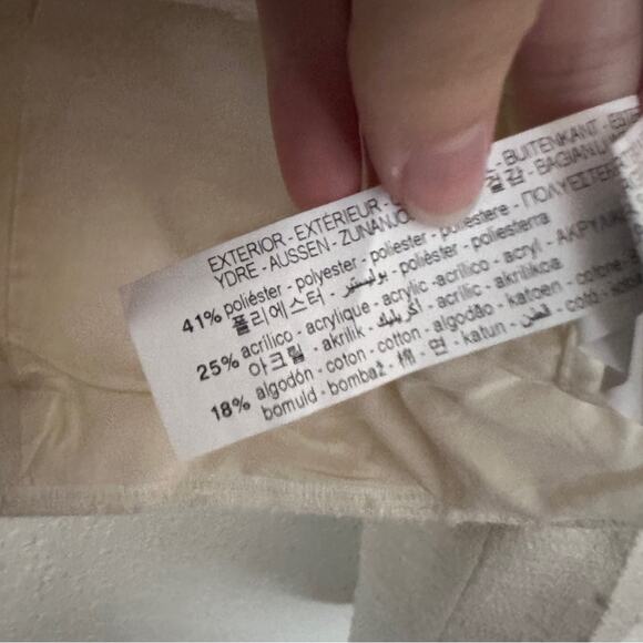 NWT Zara Tweed Crop White Gold Button Blazer XL - Picture 4 of 5